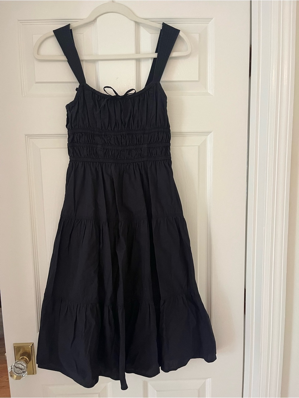 Aritzia Women’s Black Smocked Tiered Sundress